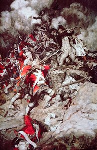 Sie kletterten über die Brustwehr und stürmten auf die Briten, um 1897 von Howard (after) Pyle