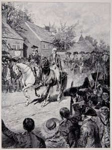 Der zivile Umzug angeführt von General Washington und Gouverneur Clinton