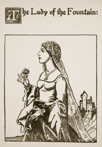 Die Dame des Brunnens, Illustration aus Die Geschichte von Sir Launcelot und seinen Gefährten, 1907 von Howard Pyle