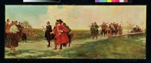 Die Landung von Carteret in New Jersey von Howard Pyle