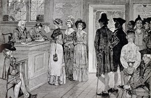 Frauen an den Wahlurnen in New Jersey, Illustration aus 