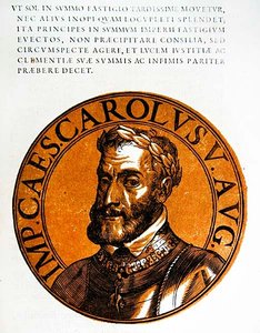 Medallion-Porträt von Karl V., Heiliges Römisches Reich