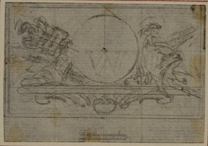 Studie für En Tête Vignette in Tacitus "Tibère, ou Les Six Premiers Livres des Annales", Buch VI von Hubert Francois Gravelot