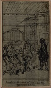 Studie für Vignette-Frontispiz von Colles "La Partie de Chasse de Henri IV", Akt III von Hubert Francois Gravelot