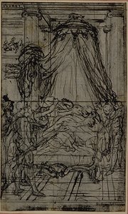 Studie für eine Illustration in Tacitus "Tiberius, oder Die ersten sechs Bücher der Annalen", Buch VI, Bd. 3, 2. Studie