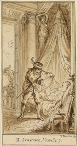 Zweiter Tag, siebte Geschichte: Der Herzog von Athen betrachtet die schlafende Prinzessin Alatiel