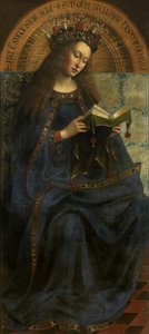 Jungfrau Maria, von einer Kopie des Genter Altars (offen, zentrales Panel) nach 1432