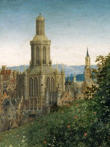 Detail aus der Anbetung des mystischen Lammes, vom Genter Altar von Hubert & Jan van (1390 1441) Eyck