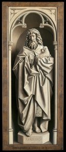 St. Johannes der Täufer, von der Außenseite des linken Flügels des Genter Altars von Hubert & Jan van (1390 1441) Eyck
