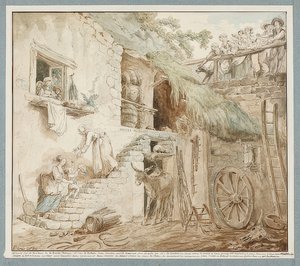 Allegorie des Niedergangs der Familie Du Barry. Um 1774-75 von Hubert Robert