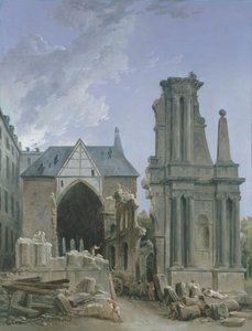 Abriss der Kirche der Feuillants in der Rue Saint Honoré, ca. 1804 (Öl auf Leinwand)