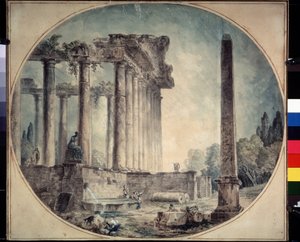 Antike Ruinen und Obelisk von Hubert Robert
