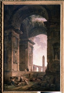 Ruinen mit einem Obelisken von Hubert Robert