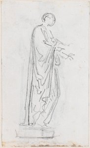 Statue einer römischen Frau (weibliche Gottheit?) von der Seite gesehen [verso]
