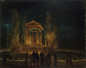 Das provisorische Mausoleum von Jean-Jacques Rousseau, ca. 1794