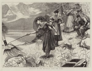 Touristen in den Bayerischen Alpen, das Echo von Hubert von Herkomer