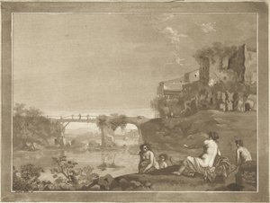 Landschaft mit badenden Nymphen