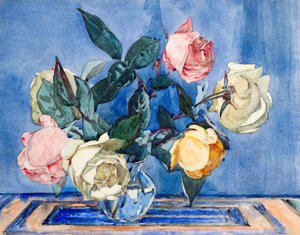 Rosen in einer Glasschale von Hugh Munro