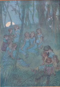 Und jede Nacht singen die Wiesenfeen, Illustration aus Die lustigen Weiber von Windsor, 1910