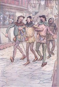 Sie brachten mich in eine Taverne, Illustration aus Die lustigen Weiber von Windsor, 1910
