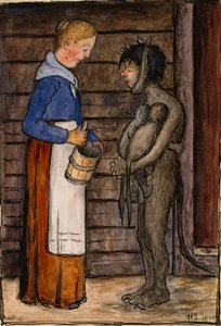 Die Bäuerin und der arme Teufel von Hugo Simberg
