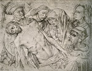 Zeichnung nach der Kreuzabnahme von Hugo van der Goes