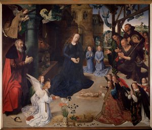 Portinari-Altar: Die Anbetung der Hirten (Mittelteil) von Hugo van der Goes