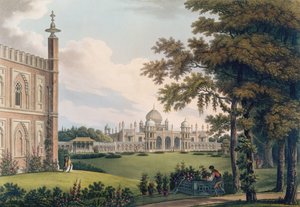 Brighton Pavilion mit Gärten, graviert von Joseph Constantine Stadler