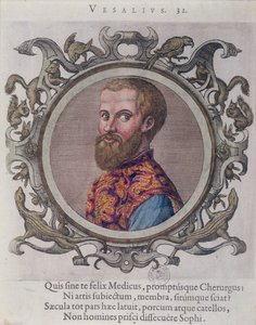Porträt von Andreas Vesalius (1514-64) aus Receuil des Portraits de Medecins von dem ungarischen Arzt Sambucus, 1574 von Hungarian School