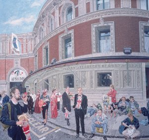Spaziergänger bei der letzten Nacht, Royal Albert Hall (Detail)