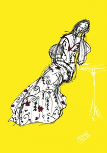 Gelbe Modeillustration