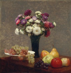 Astern und Früchte auf einem Tisch, 1863 von Ignace Henri Jean Fantin Latour