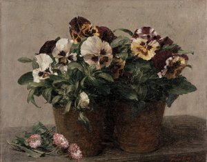 Stillleben mit Stiefmütterchen und Gänseblümchen, 1889
