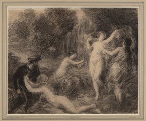 Tannhäuser auf dem Venusberg (Kreide auf Papier) von Ignace Henri Jean Fantin Latour