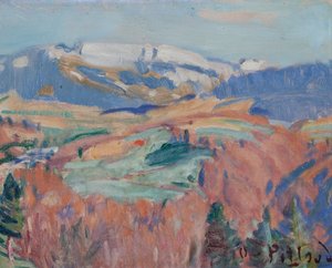 Fribourg Landschaft im Herbst von Ignace Nazaire Oswald Pilloud