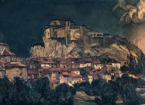 Landschaft von Alquezar (Detail) von Ignacio Zuloaga y Zabaleta