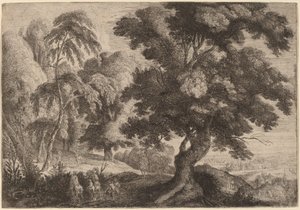 Landschaft mit zwei Hirschen