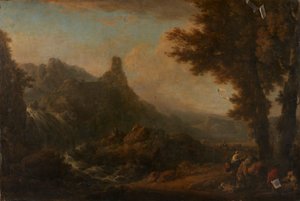 Landschaft mit Wasserfall