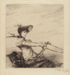 Ohne Titel (Frau fährt Kutsche)