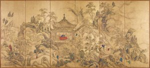 Landschaft mit Pavillon