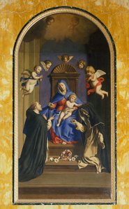 Unsere Liebe Frau vom Rosenkranz mit St. Dominikus und St. Katharina, Kapelle der St. Katharina, Basilika St. Sabina, Rom, Italien