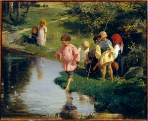 Kinder beim Angeln