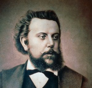 Porträt des russischen Komponisten Modest Mussorgsky
