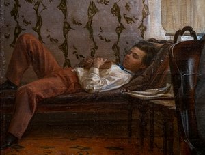 Studenten bereiten sich auf eine Prüfung vor (Detail)