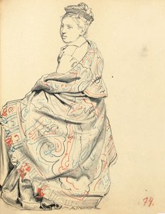 Studie für "Ein Pariser Café": Studie eines Kleides für eine sitzende Frau, ca. 1872-1875