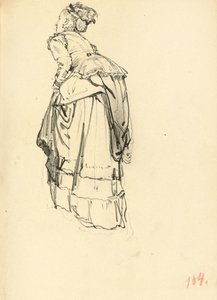 Frau im Kleid von hinten, ca. 1872-1875