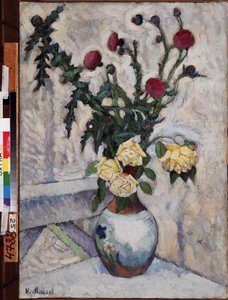 Rosen und Disteln von Ilya Ivanovich Mashkov