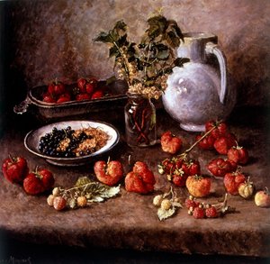 Stillleben mit Erdbeeren