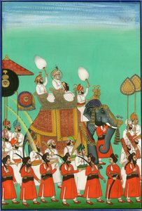 Radscha von Jodhpur reitet auf einem Elefanten, ca. 1780 von Indian Art