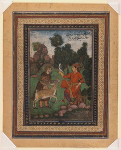 Ein Falkner und ein Wildhüter, ca. 1600 von Indian School
